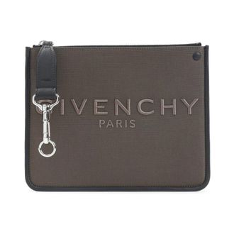 Givenchy Bolso de mano con cremallera en lona - Bags - Mujer - Gris - ONE SIZE