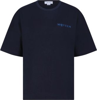 Alexander McQueen Hombre, Camisetas, Azul, Talla: S