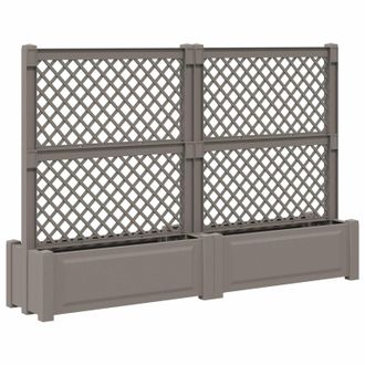 vidaXL Jard&iacute;n Grande Con Enrejado 2 Pcs Gris 200 X 43 X 133,5 Cm Pp Vidaxl