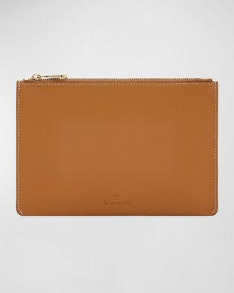IL BISONTE Oliveta Zip Vacchetta Leather Card Case