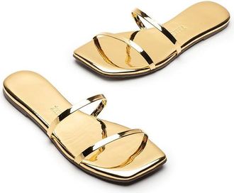 Tkees Square Toe Gemma Mirror Womens Shoes Gold : 10 B - Medium, Leather/Rubber