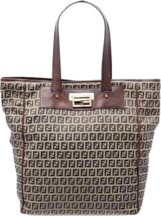 Fendi Pre-owned Vintage Tote Bag - Dames - Vintage Shopper - Beige - ONE Size - Leer - Vintage