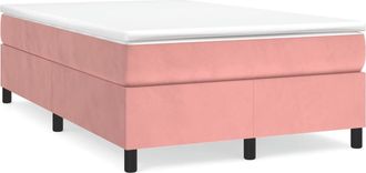 vidaXL Cama Box Spring Con Colch&oacute;n Terciopelo Rosa 120x190 Cm Vidaxl