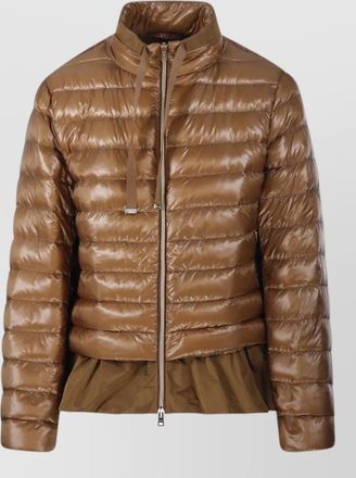 Herno down jacket peplum hem high collar
