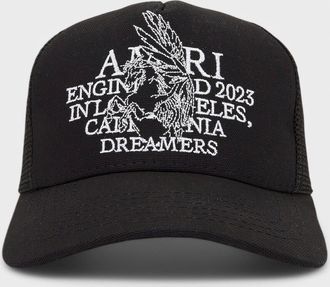 Amiri Mens Amiri Pegasus Trucker Cap Black - Size: ONE size