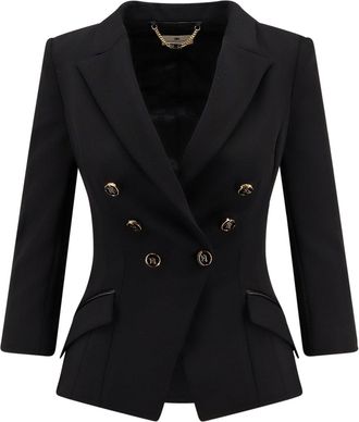 Elisabetta Franchi Fitted Blazer With Logoed Buttons-Donna
