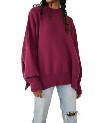 Free People Easy Street Tunic Sweater In Dreamy Mulberry