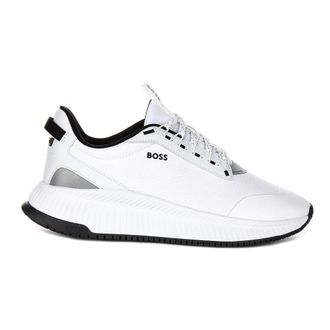 HUGO BOSS Evo Runn Textile Trainers White Black Men - male - Hugo - Sneakers - White - 10 UK - Shoes
