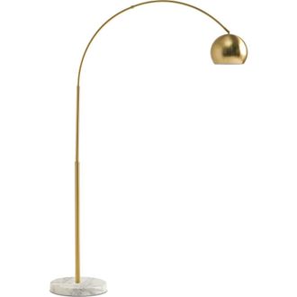 Brightech Olivia 75 Adjustable LED Floor Lamp with Metal Bowl Shade and Marble Base, Bulb Included in Brass at Nordstrom