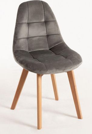 Regalos Miguel Packs Sillas Comedor - Pack 2 Sillas Kelen Terciopelo - Gris Claro