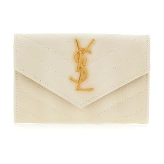 Saint Laurent Wallets & Cardholders, female, Beige, Size: ONE SIZE Stylish Wallets & Cardholders