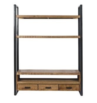 Moloo Librer&iacute;a de TV de madera maciza y metal