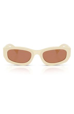 Miu Miu 53mm Irregular Sunglasses in Milk /Brown at Nordstrom