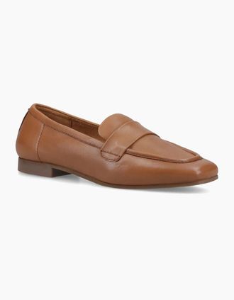 Hush Puppies Womens Hush Puppies Sutton Leather Womens Tan Loafers - Brown - Size: 8