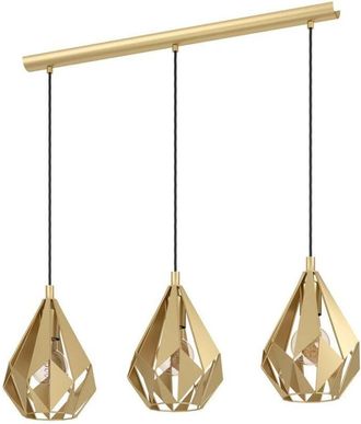 Eglo Eglo - Lampadario a Sospensione Vintage Carlton Acciaio Oro 3 Luci E27