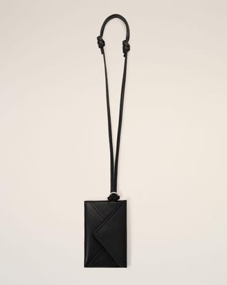 Ami Black Etienne strap taurillon leather envelope card holder Black - OS - Unisex