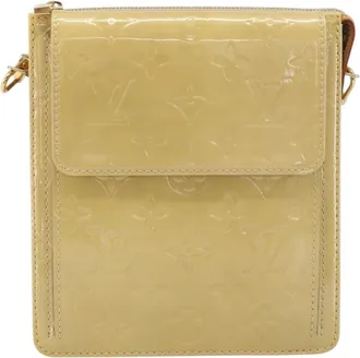 Louis Vuitton Mott Monogram Vernis Beige Patent_Leather Handbag (Pre-Owned)