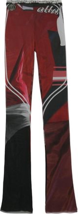 Ottolinger sheer mesh printed leggings - women - Recycled Polyester/Elastane - M - Red