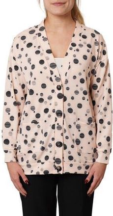 Cyrus Drop Shoulder Dot French Terry Sweater in Pastel Pink/Black at Nordstrom Rack, Size X-Large