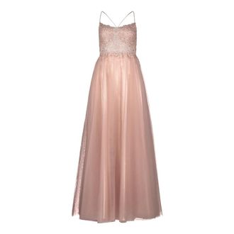 Vera Mont Geborduurde Avondjurk - Dames - Avondkleed - Bruin - S - Leer - Kleedjes