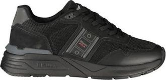 Blauer Zwarte Veterschoenen met Contrasterende Details - Heren - Sneakers - Zwart - 44 EU - Schoenen