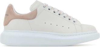 Alexander McQueen Alexander Mcqueen White Leather Sneakers With Powder Pink Suede Heel