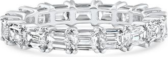 Pompeii3 3 - 6 Ct East West Emerald Cut Diamond Eternity Wedding Ring 14k Gold Lab Grown