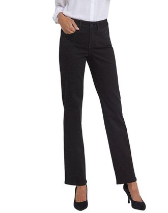 NYDJ Marilyn Black Rinse Straight Leg Jean