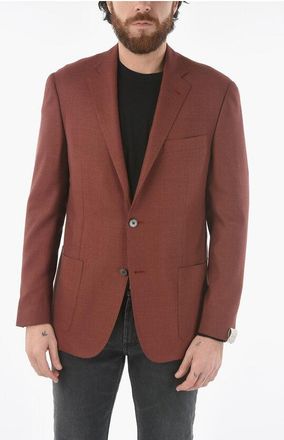 Corneliani virgin wool and silk side vents notch lapel GATE 2-button bl size 48