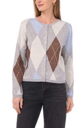 Halogen Argyle Cardigan in Light Heather Grey at Nordstrom Rack, Size X-Large