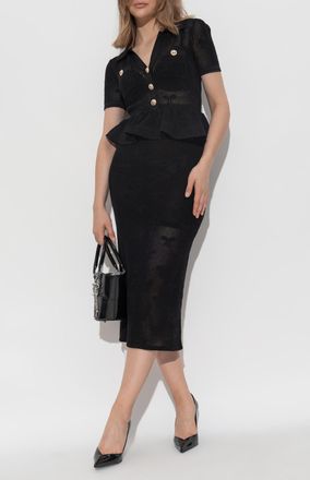 Self Portrait Peplum Dress, Womens, Black