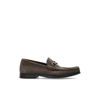 Ferragamo Loafers, male, Brown, Size: 10 US Grandioso Suede Loafers