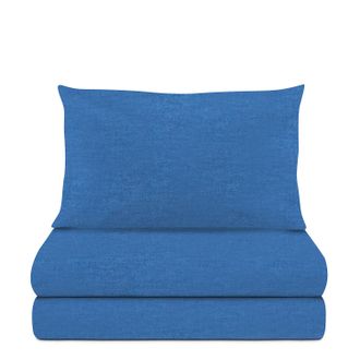 KASANOVA Completo letto singolo melange blu