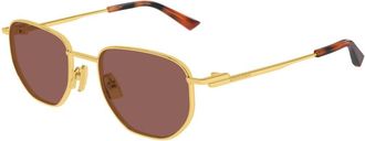 Bottega Veneta BV1301S 008 Mens Sunglasses Gold Size 52