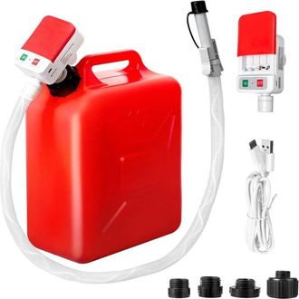 OEM Bomba De Transferencia De Combustible Con Apagado Autom&aacute;tico, Manguera De 130 Cm, Caudal De 12 L/min, Bater&iacute;a Usb, 4 Adaptadores Para Gasolina, Di&eacute;sel