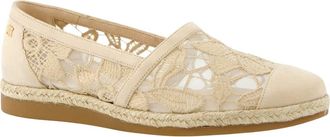 Paul Green Danica Lace Flat in Biscuit Suede Blossom Mesh at Nordstrom, Size 6.5Us