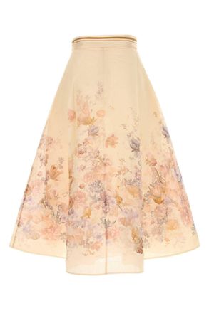 Zimmermann Ascent Circle Midi Skirt - Beige