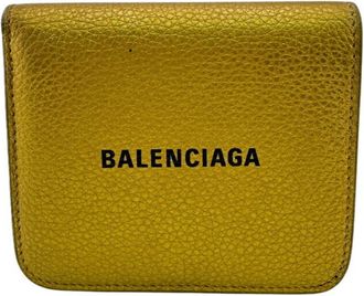 Balenciaga Gold Black Leather Wallet (Bi-Fold) (Pre-Owned)