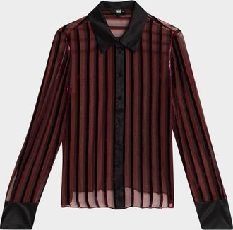 Paige Mazzy Stripe Burnout Shirt