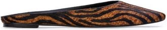 Black Suede Studio Lucia Blackless Ballerina in Brown Zebra Pony Hair at Nordstrom, Size 39.5