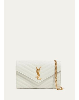 Saint Laurent Logo Quilted Leather Shoulder Bag