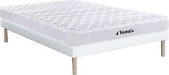 Vente-Unique Conjunto somier + colch&oacute;n de muelles - 140x190 cm - WOLKENLOS de YSM&Eacute;E