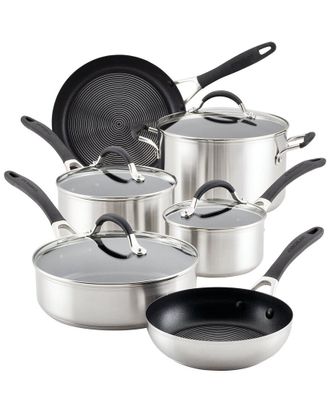 Circulon Stainless Steel Induction Cookware 10Pc Set With Steelshield Hybrid Stainless & Nonstick Technology
