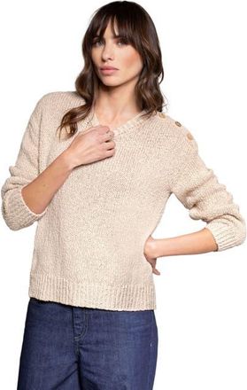 Celtic & Co. Slub Knit Button Detail Sweater in Oatmeal at Nordstrom, Size X-Large
