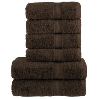Berkfield Home 6 Piece Premium Towel Set SOLUND Brown 600 gsm