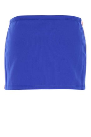 Miu Miu Womens Blue Stretch Nylon Mini Skirt Bluetterosso Gonne