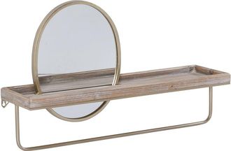 Linon Opal Off-Center Mirror & Wall Shelf