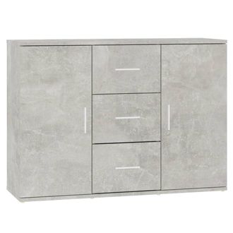 vidaXL Vidaxl - Aparador De Madera Contrachapada Gris Hormig&oacute;n 91x29,5x65 Cm