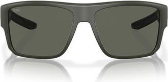 Costa Taxman 59mm Polarized Rectangular Sunglasses in Matte Olive /Gray 580G at Nordstrom