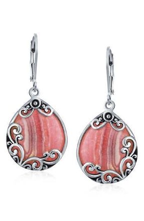 Bling Jewelry Sterling Silver Teardrop Earrings in Pink at Nordstrom Rack